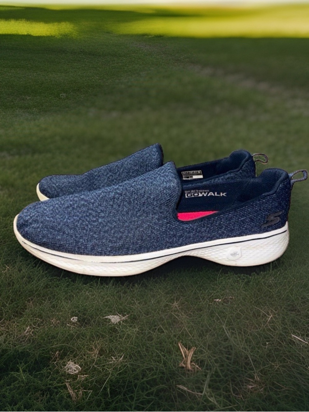 Skechers GOWALK Women's Blue Knit Slip-On Athletic Shoes, Women’s 10